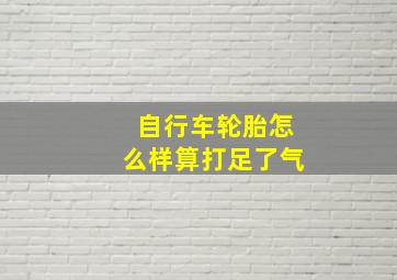 自行车轮胎怎么样算打足了气