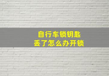 自行车锁钥匙丢了怎么办开锁