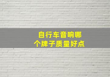 自行车音响哪个牌子质量好点