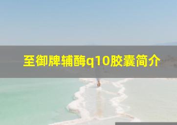 至御牌辅酶q10胶囊简介