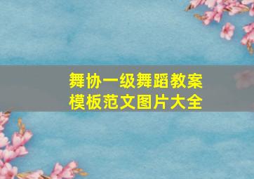 舞协一级舞蹈教案模板范文图片大全