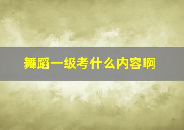 舞蹈一级考什么内容啊