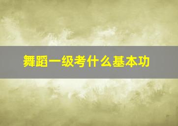 舞蹈一级考什么基本功