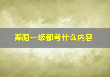 舞蹈一级都考什么内容