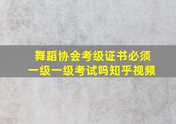 舞蹈协会考级证书必须一级一级考试吗知乎视频