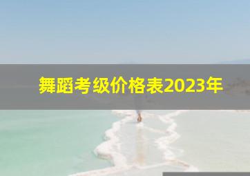 舞蹈考级价格表2023年