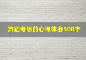 舞蹈考级的心得体会500字