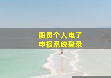 船员个人电子申报系统登录