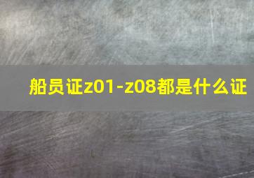 船员证z01-z08都是什么证