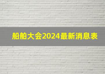 船舶大会2024最新消息表