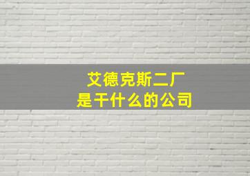 艾德克斯二厂是干什么的公司