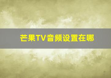 芒果TV音频设置在哪