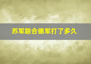 苏军联合德军打了多久