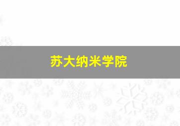 苏大纳米学院