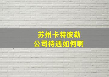 苏州卡特彼勒公司待遇如何啊