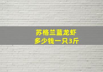 苏格兰蓝龙虾多少钱一只3斤