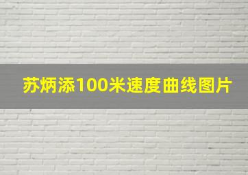 苏炳添100米速度曲线图片