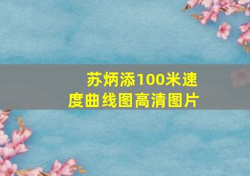 苏炳添100米速度曲线图高清图片