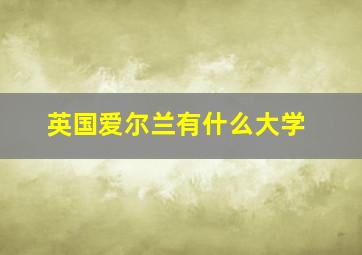 英国爱尔兰有什么大学