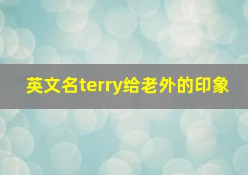 英文名terry给老外的印象