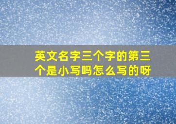 英文名字三个字的第三个是小写吗怎么写的呀