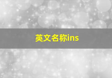 英文名称ins