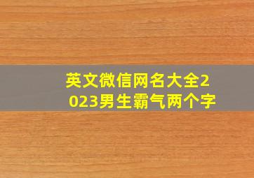 英文微信网名大全2023男生霸气两个字