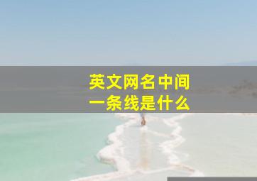 英文网名中间一条线是什么