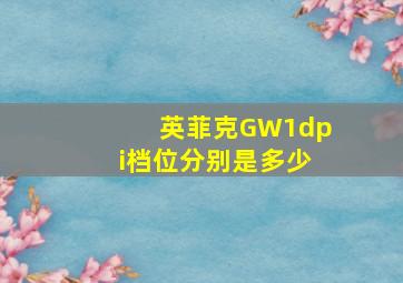 英菲克GW1dpi档位分别是多少