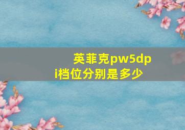 英菲克pw5dpi档位分别是多少