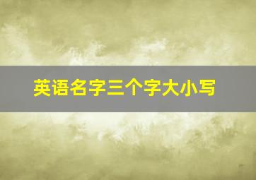 英语名字三个字大小写