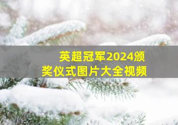 英超冠军2024颁奖仪式图片大全视频