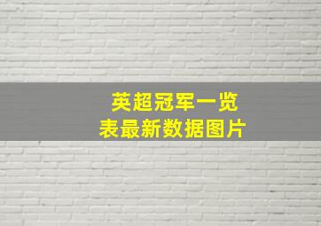 英超冠军一览表最新数据图片