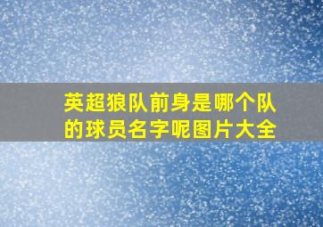 英超狼队前身是哪个队的球员名字呢图片大全