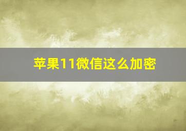 苹果11微信这么加密