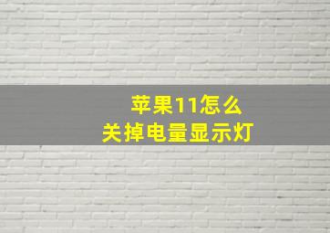 苹果11怎么关掉电量显示灯