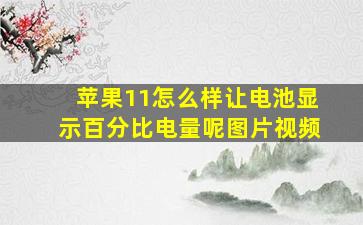 苹果11怎么样让电池显示百分比电量呢图片视频