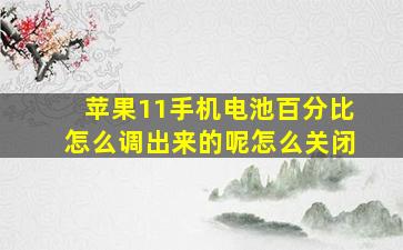 苹果11手机电池百分比怎么调出来的呢怎么关闭