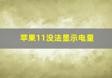 苹果11没法显示电量