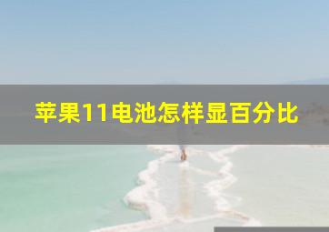 苹果11电池怎样显百分比