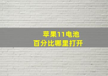 苹果11电池百分比哪里打开