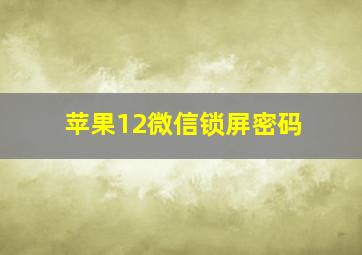 苹果12微信锁屏密码