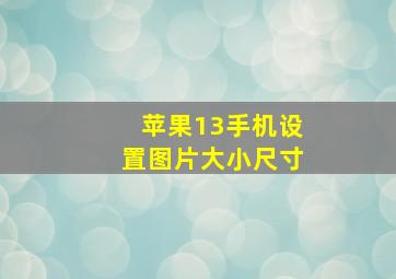 苹果13手机设置图片大小尺寸