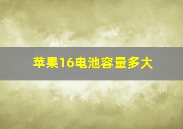 苹果16电池容量多大