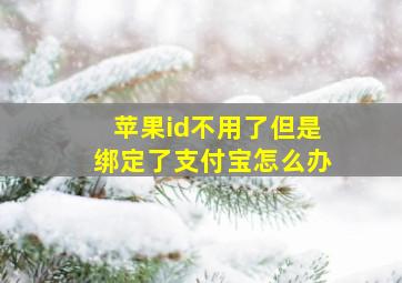 苹果id不用了但是绑定了支付宝怎么办