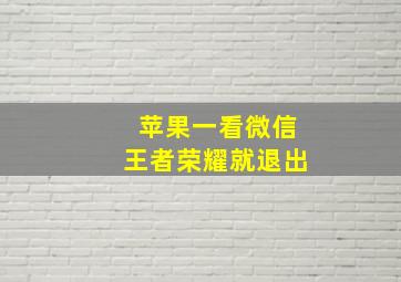 苹果一看微信王者荣耀就退出