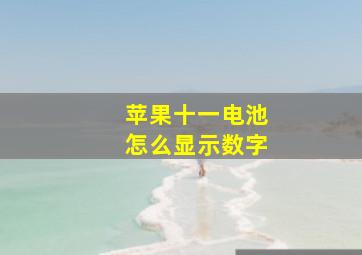 苹果十一电池怎么显示数字