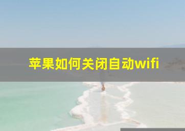 苹果如何关闭自动wifi