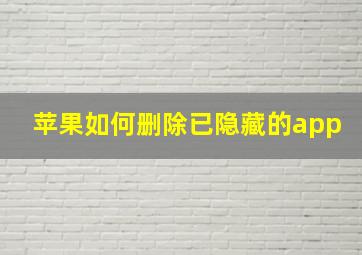 苹果如何删除已隐藏的app