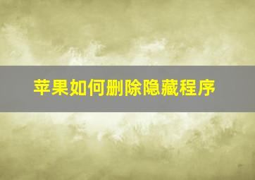 苹果如何删除隐藏程序